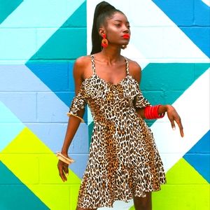 Trashy Diva Hollywood Mini Dress in 1950's Leopard Print